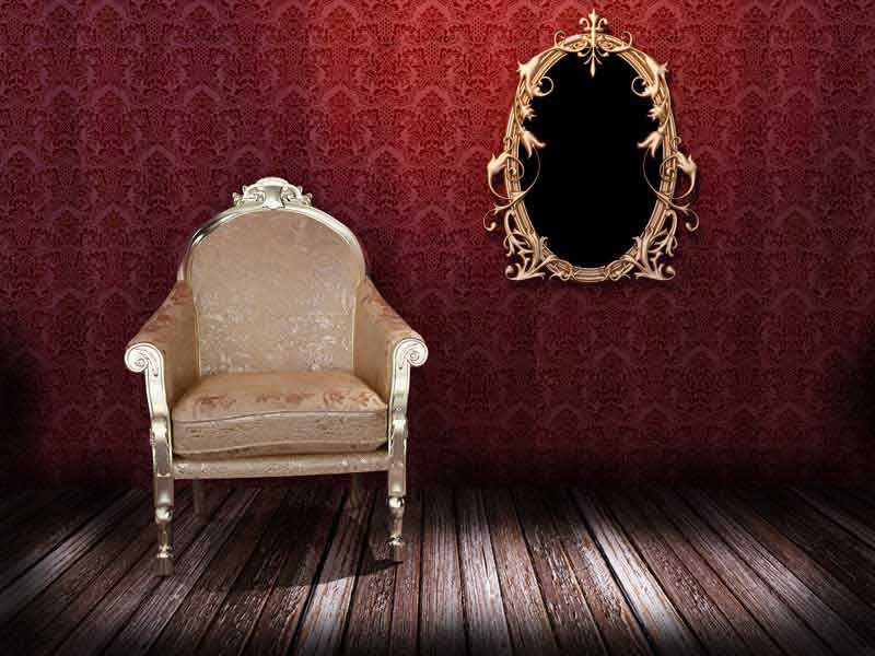 عکس با کیفیت از مبل تک نفره و آینه
