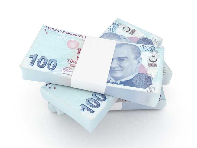 دانلود تصویر با کیفیت بسته اسکناس صد لیری ترکیه