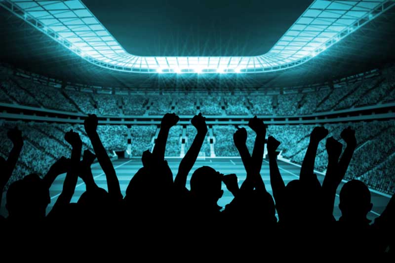 عکس گرافیکی شادی هواداران در استادیوم فوتبال