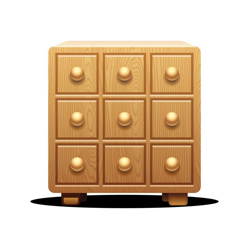 کلیپ آرت لایه باز کمد کشویی چوبی