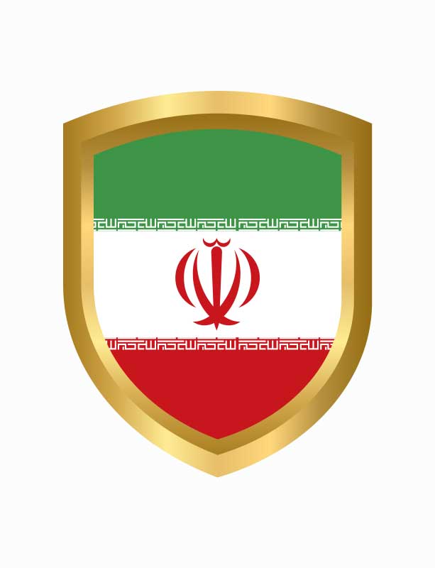 دانلود طرح لایه باز پرچم ایران به شکل سپر