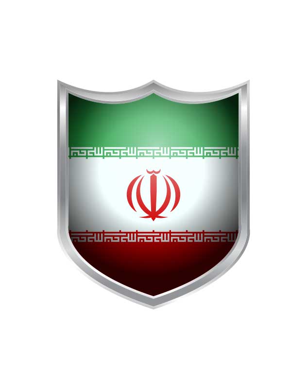 دانلود طرح لایه باز پرچم ایران به شکل سپر