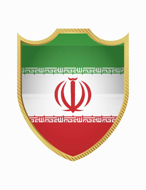دانلود طرح لایه باز پرچم ایران به شکل سپر