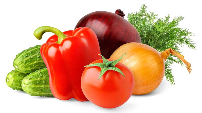 عکس زیبا از فلفل ، خیار و گوجه