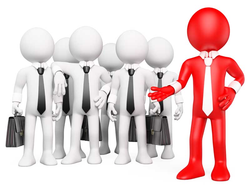 تصویر سه بعدی از مدیر و کارکنان