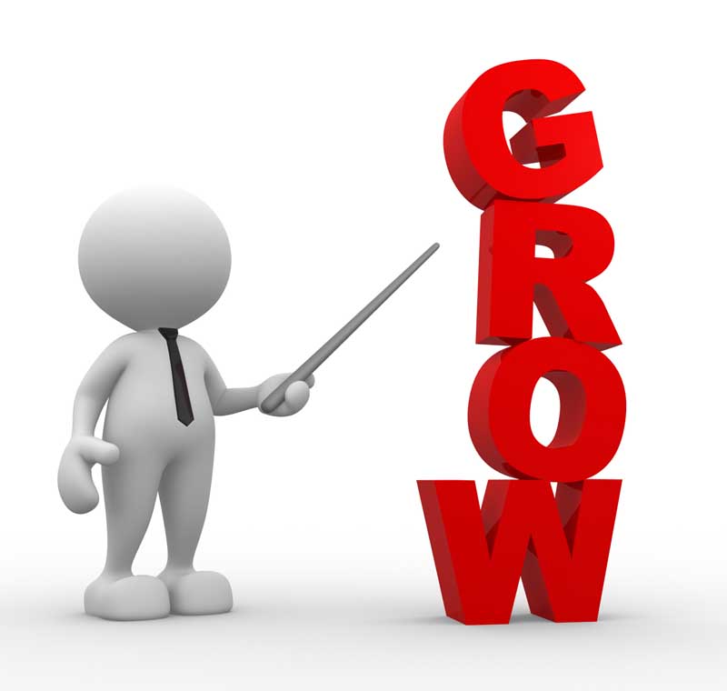 تصویر سه بعدی از نوشته Grow