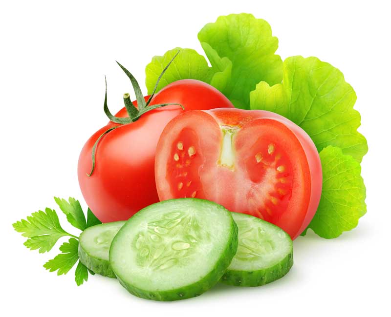 دانلود عکس گوجه خیار با کاهو