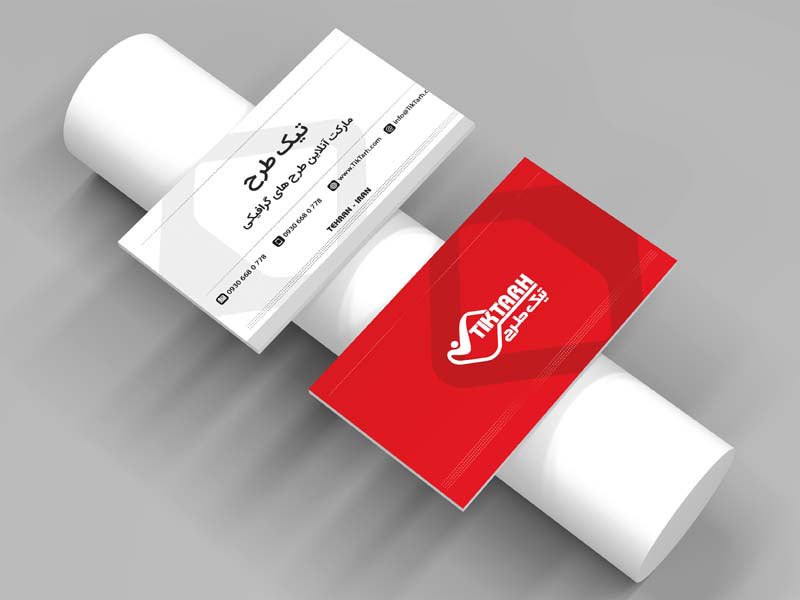 موکاپ کارت ویزیت در روی کاغذ لوله ای