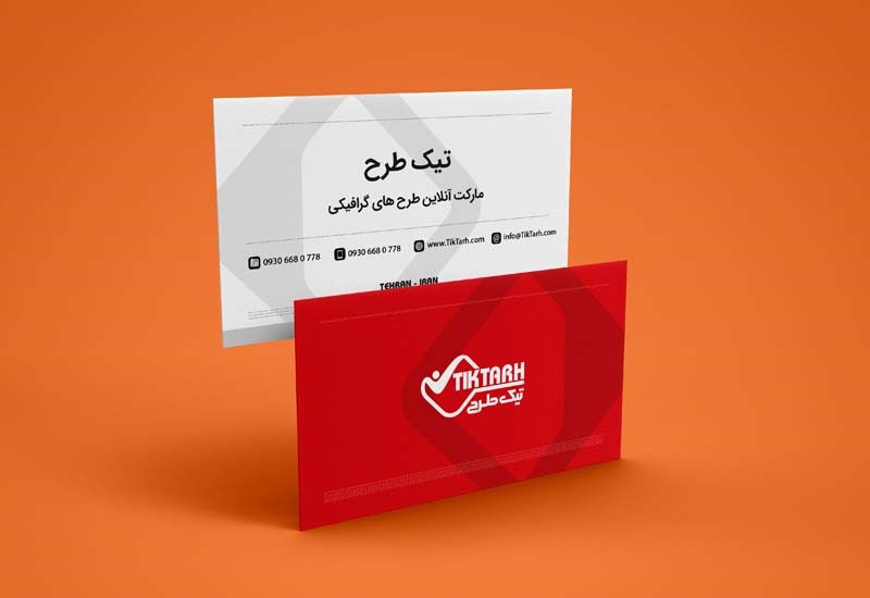 موکاپ کارت ویزیت درمحیط نارنجی