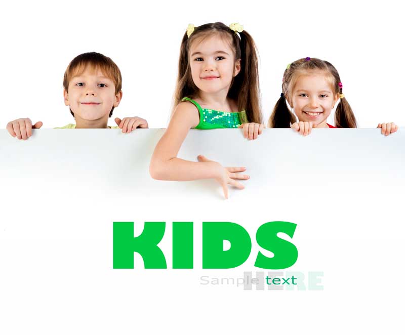 دانلود تصویر با کیفیت سه کودک زیبا و کادر KIDS