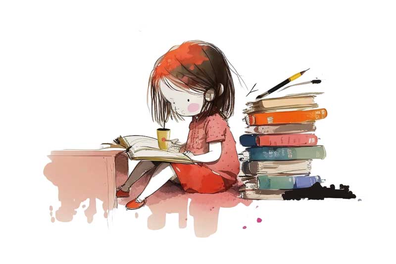 دانلود طرح کلیپ آرت دختر بچه و کتاب