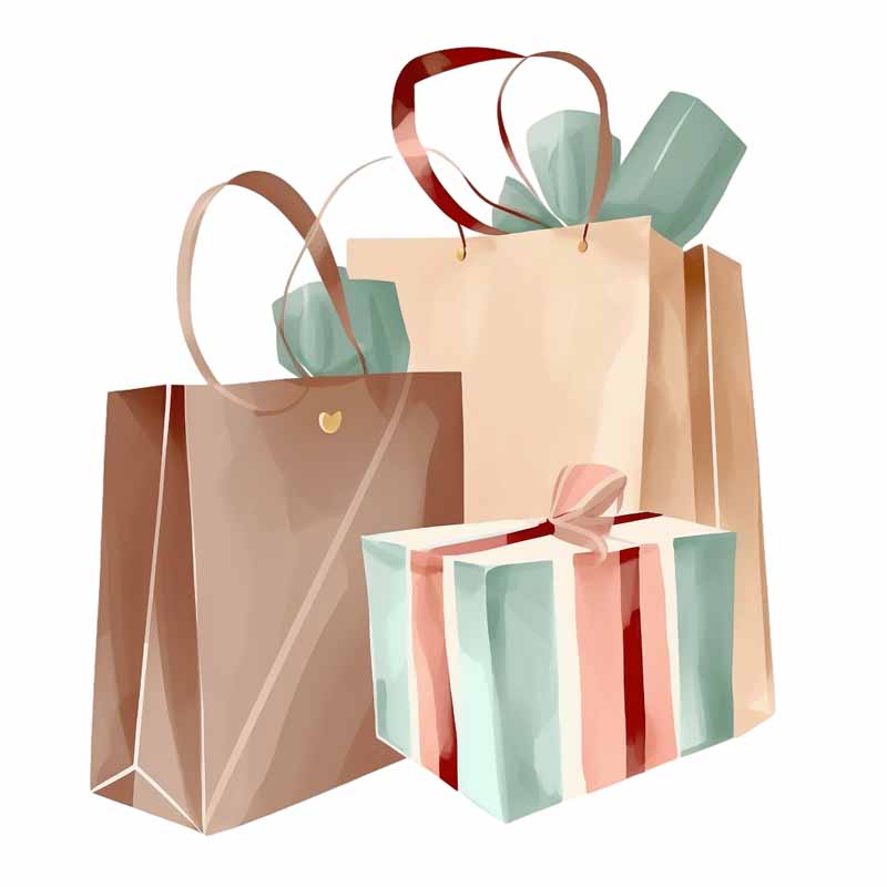 دانلود طرح دو ساک کاغذی و جعبه کادو