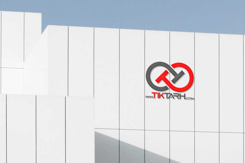 طرح موکاپ لوگو بر دیوار ساختمان سفید