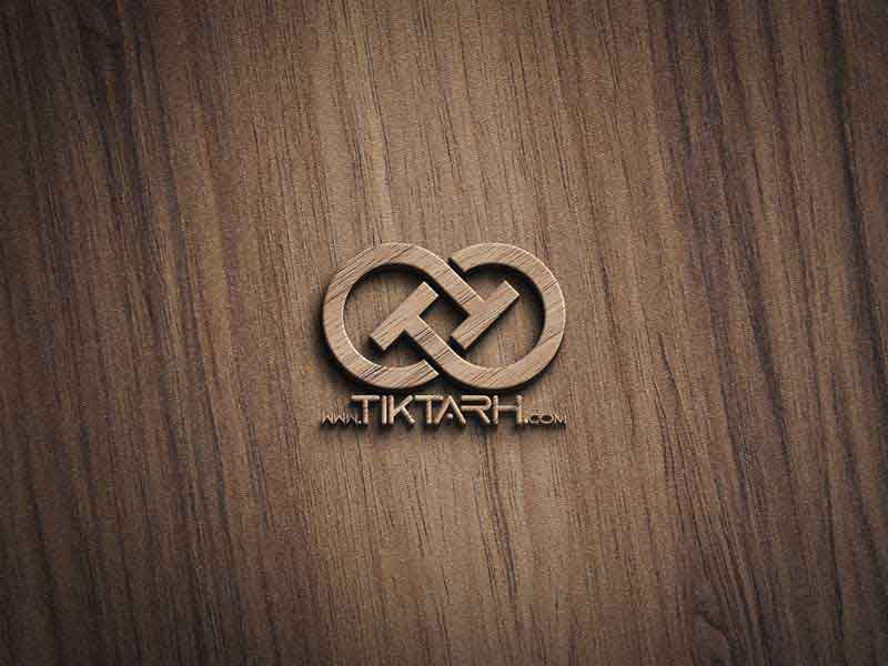 طرح موکاپ لوگوی سه بعدی چوبی