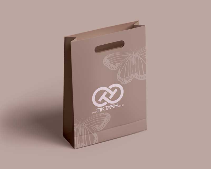 طرح موکاپ ساک خرید با آرم پروانه