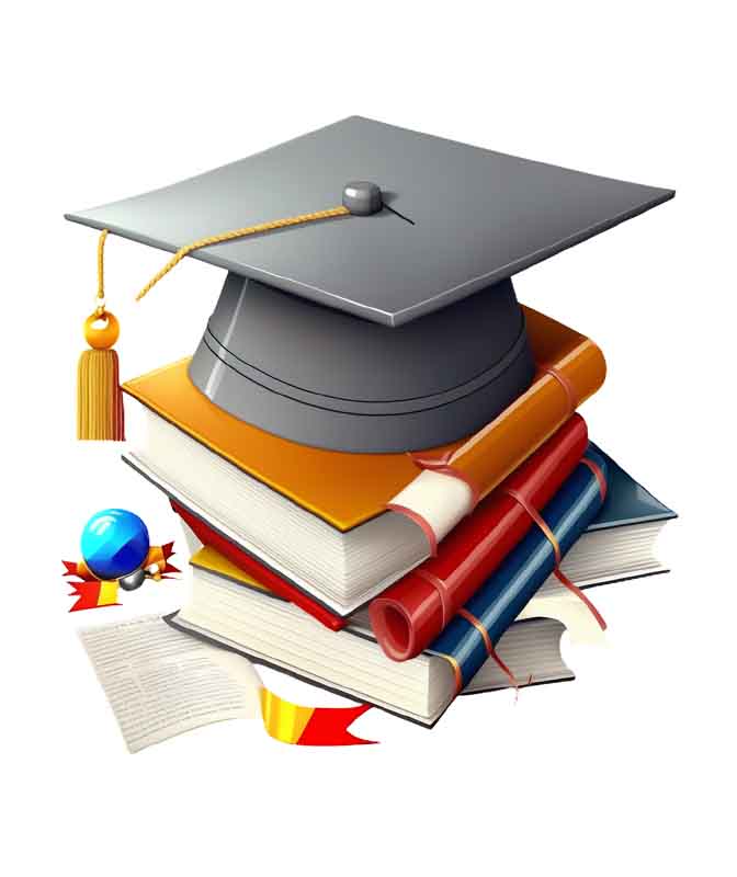 دانلود طرح کتاب و نامه و کلاه فارغ التحصیلی