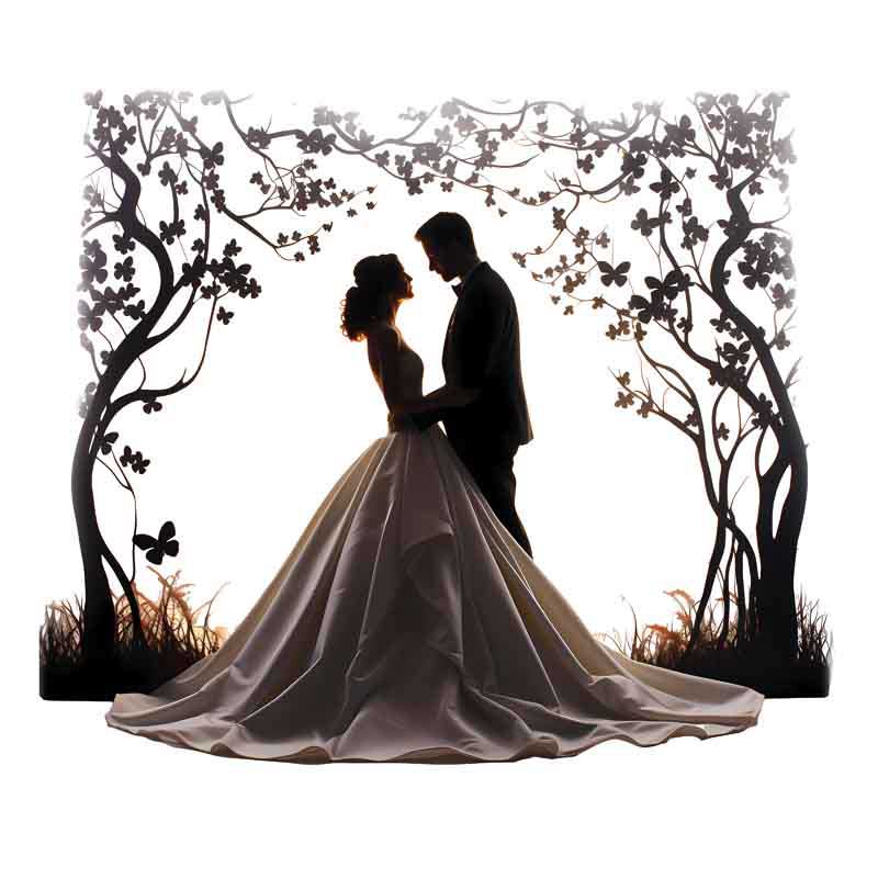 دانلود طرح عکس عروسی با کادر درختی