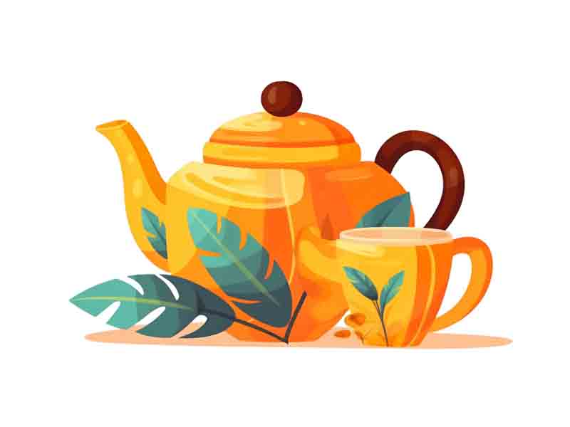 دانلود طرح قوری و فنجان نارنجی