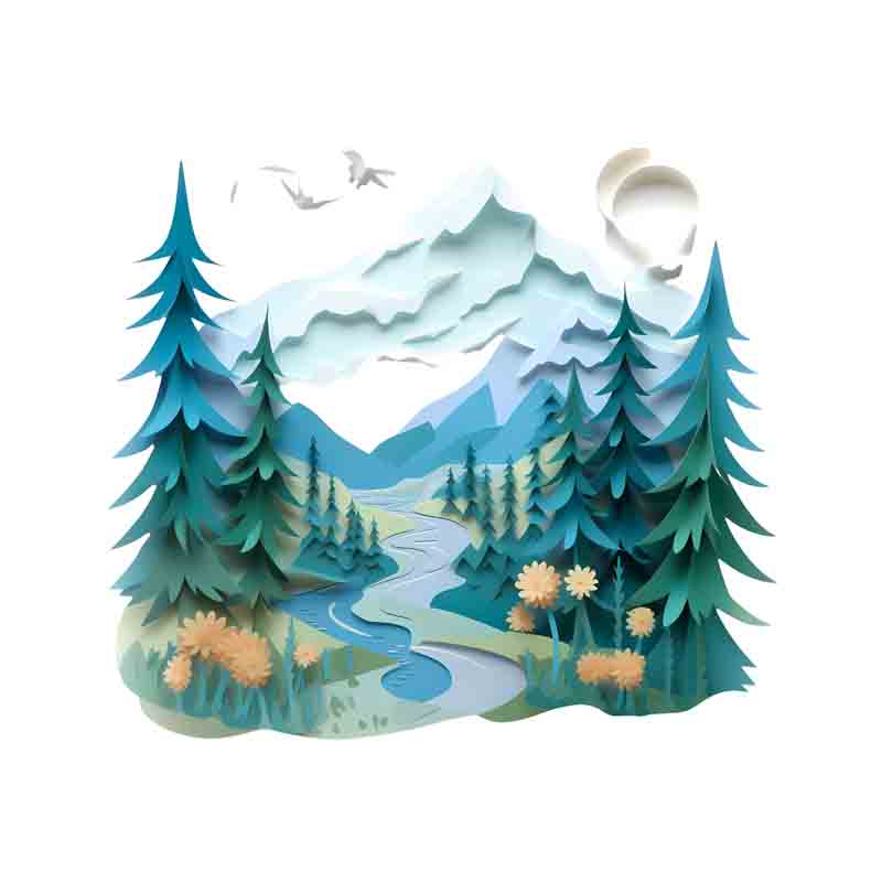 دانلود طرح منظره کوهستان برفی