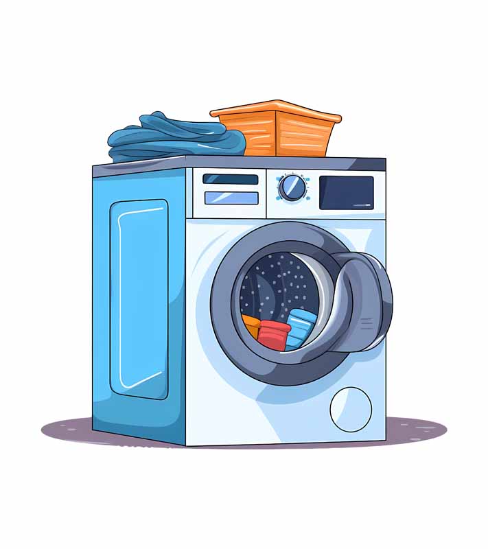 دانلود طرح ماشین لباسشویی آبی