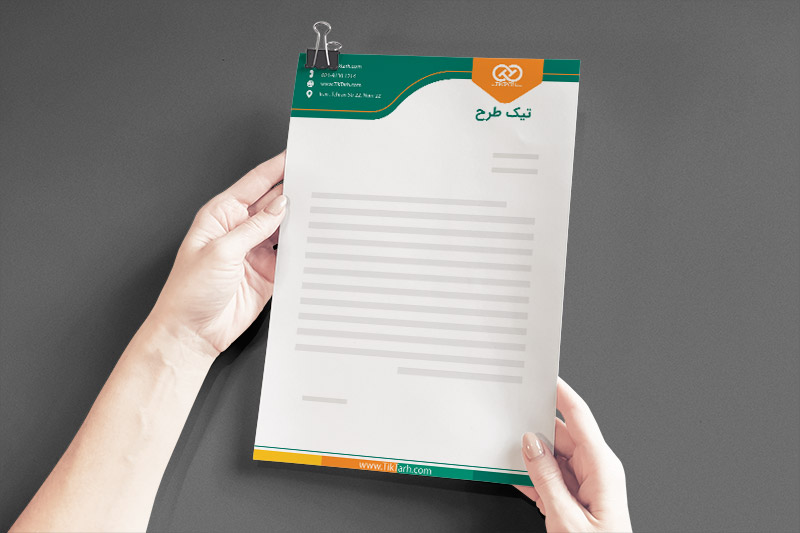 دانلود طرح لایه باز سربرگ سبز و نارنجی