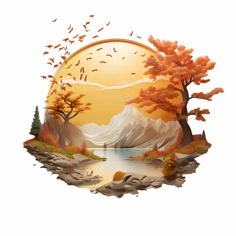 دانلود طرح منظره پاییزی طبیعت
