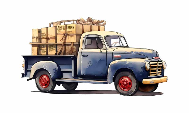 دانلود طرح وانت قدیمی پر از بار