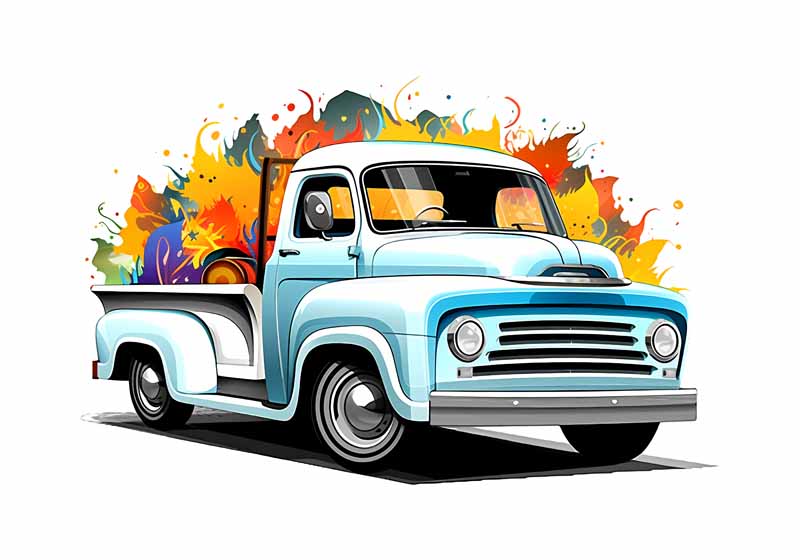 دانلود طرح کامیونت در محیط رنگی