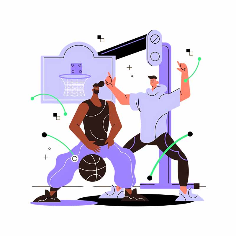 وکتور مفهومی بازی بسکتبال