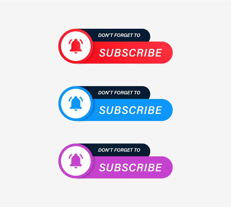 طرح لایه باز دکمه SUBSCRIBE