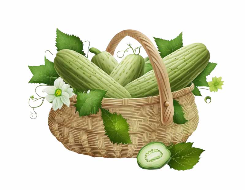 دانلود طرح خیار در سبد حصیری
