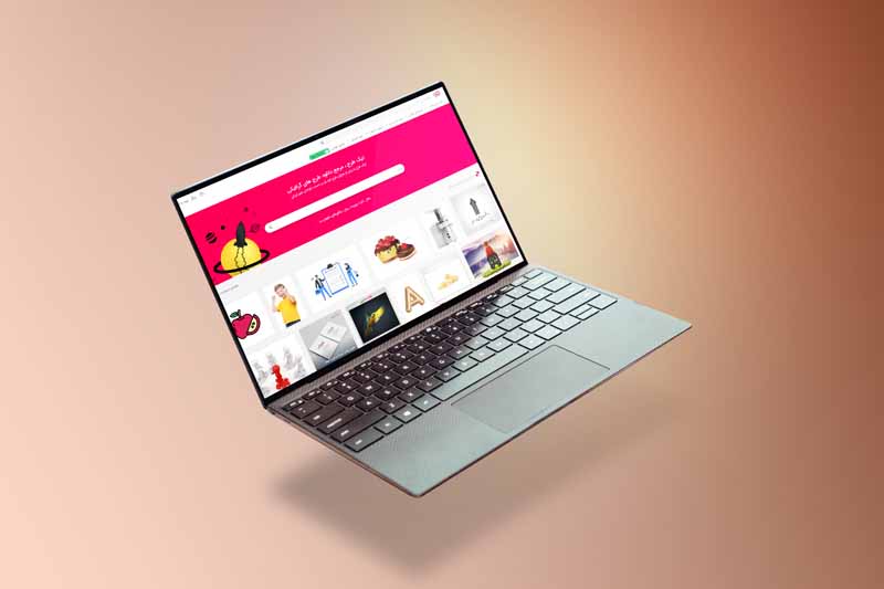 طرح موکاپ لپ تاپ خاکستری
