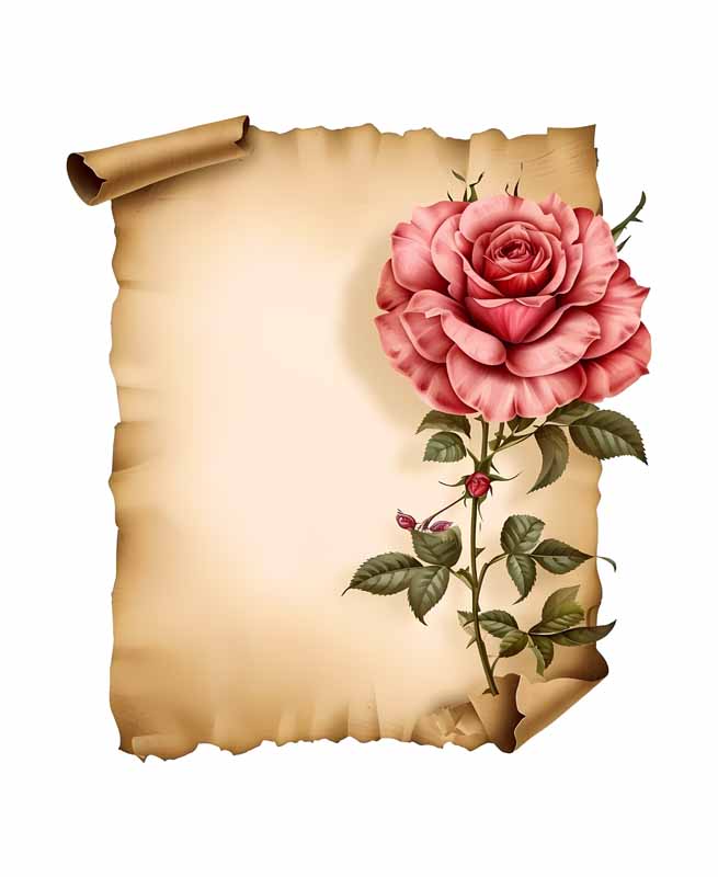 طرح کادر نوشته و گل رز