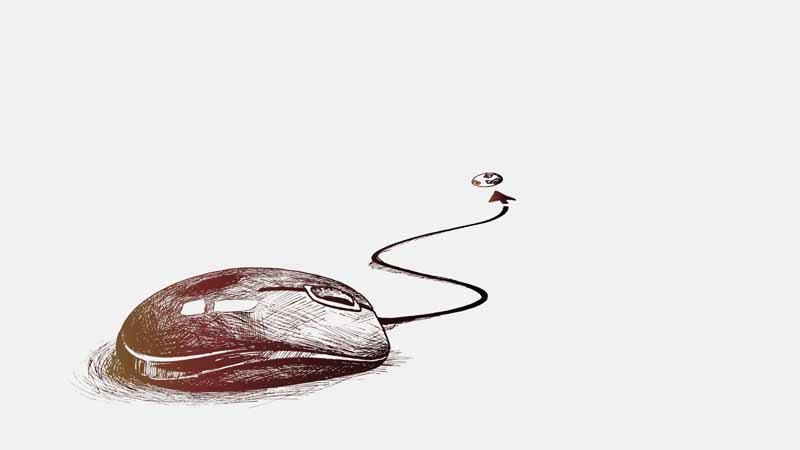 طرح لایه باز پس زمینه ماوس و اینترنت