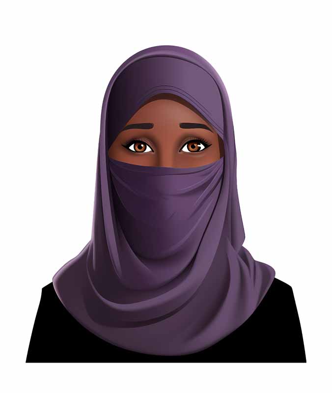 دانلود طرح خانم با صورت پوشیده