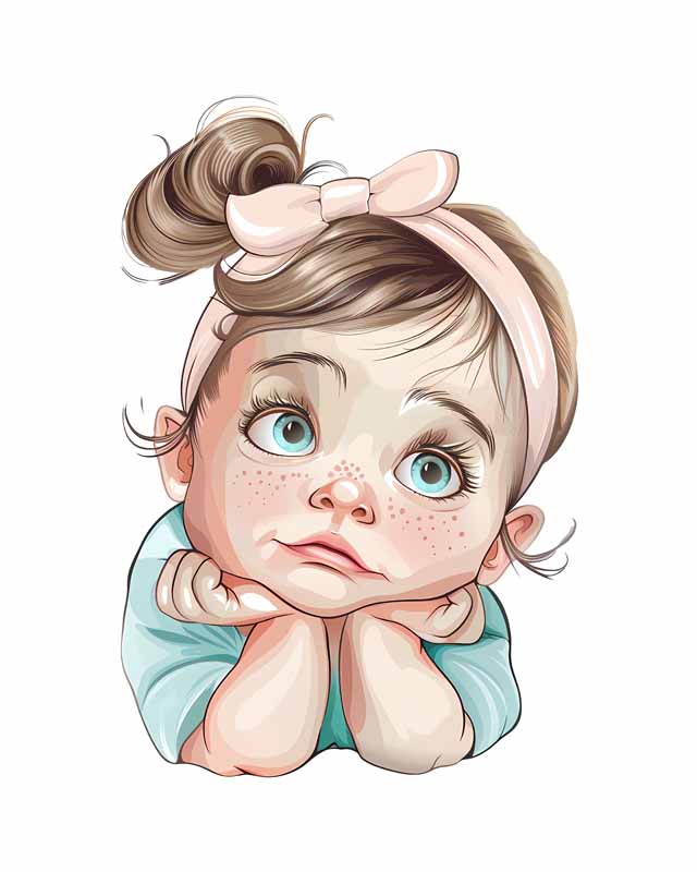 دانلود طرح دختر بچه با پاپیون سر