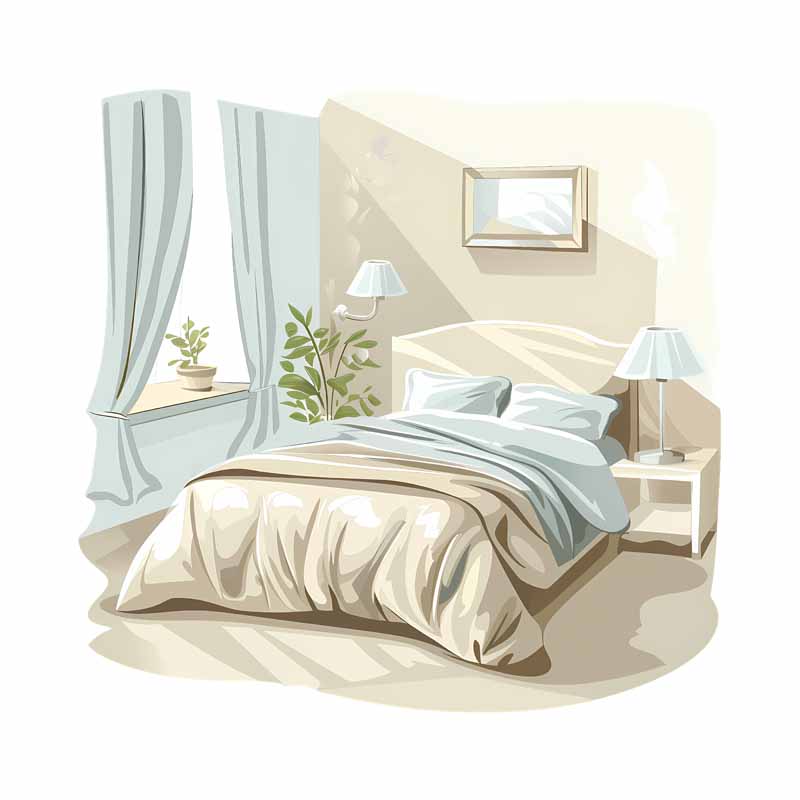 دانلود طرح اتاق خواب کرم رنگ