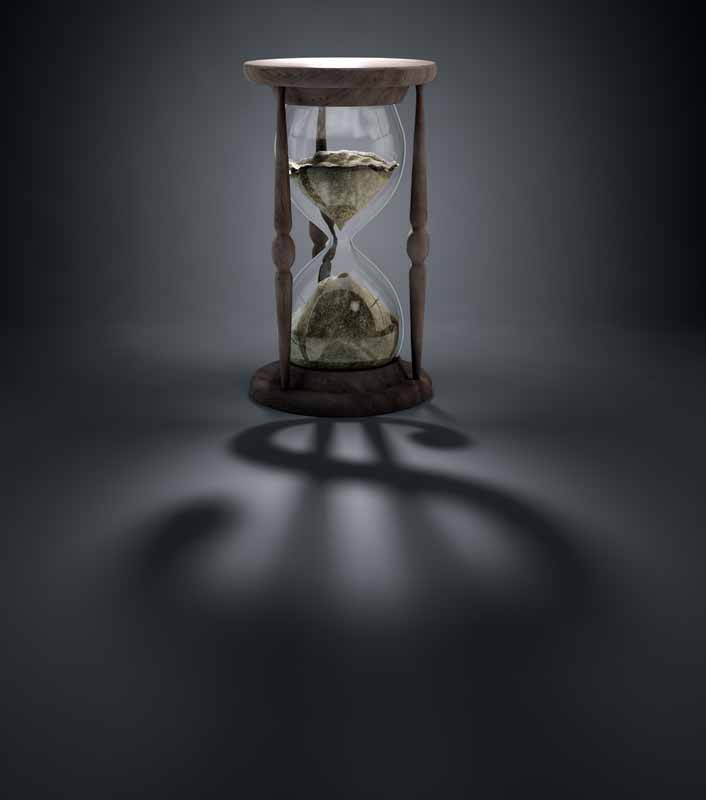 تصویر با کیفیت ساعت شنی پایه چوبی