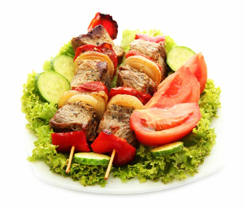 عکس لارج فرمت از گوشت در سیخ چوبی