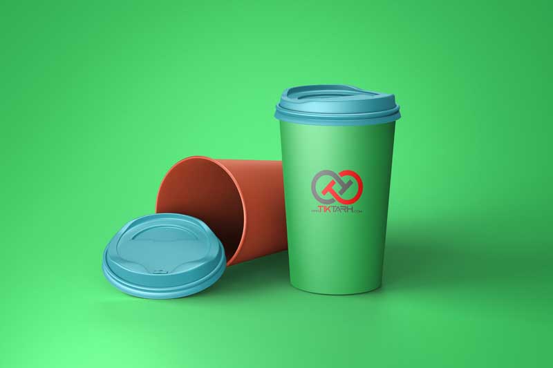 موکاپ لیوان درب دار سبز