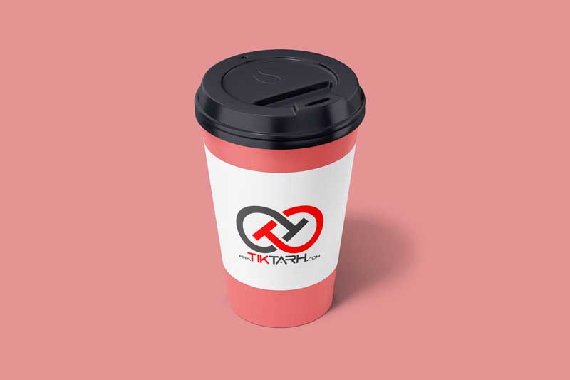 موکاپ لیوان کاغذی قرمز
