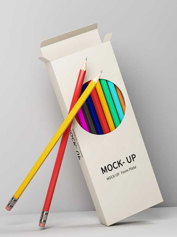 موکاپ قوطی مداد رنگی