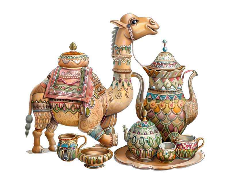 دانلود طرح چای خوری با طرح شتر