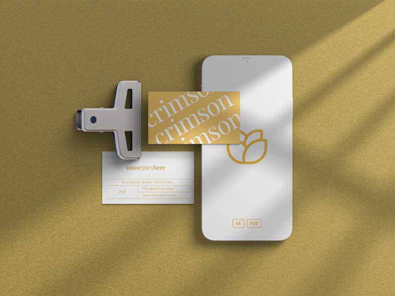 موکاپ کارت ویزیت روی موبایل