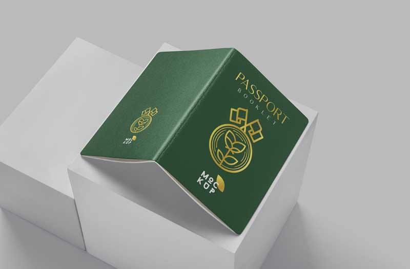 دانلود موکاپ گذرنامه جلد سبز