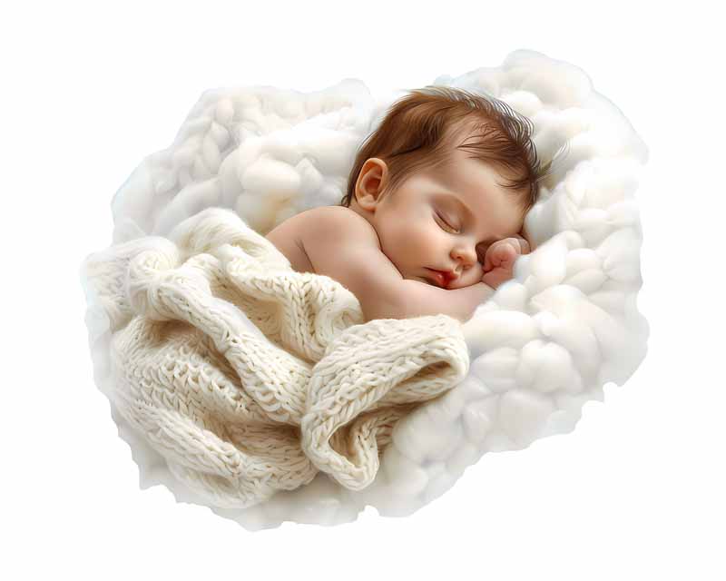 دانلود طرح نوزاد در میان پنبه