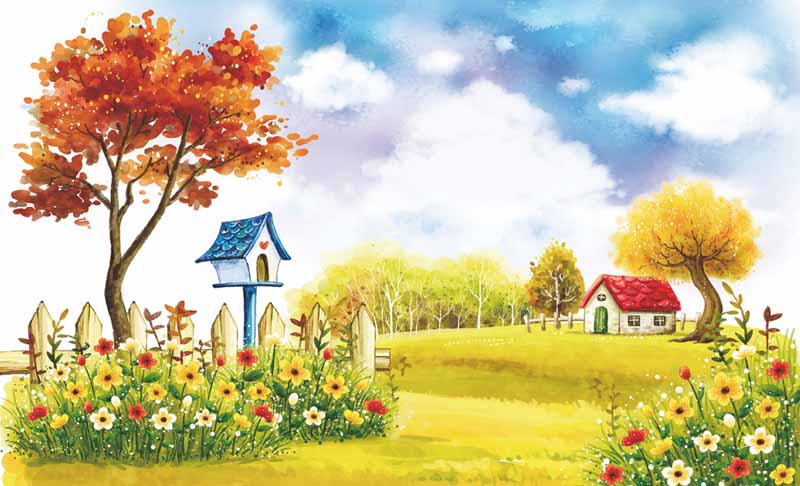 دانلود عکس از طبیعت و لانه پرنده و گل