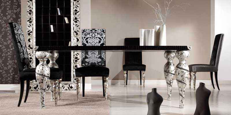 عکس با کیفیت از میز با پایه های سنگی