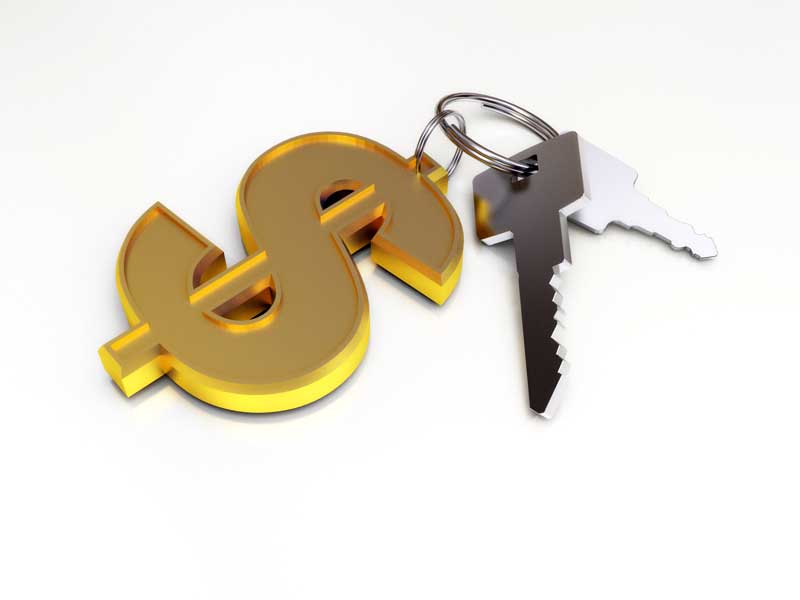 عکس زیبا از جا کلیدی با نماد دلار