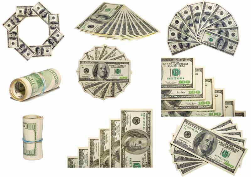 عکس با کیفیت از پول های صد دلاری